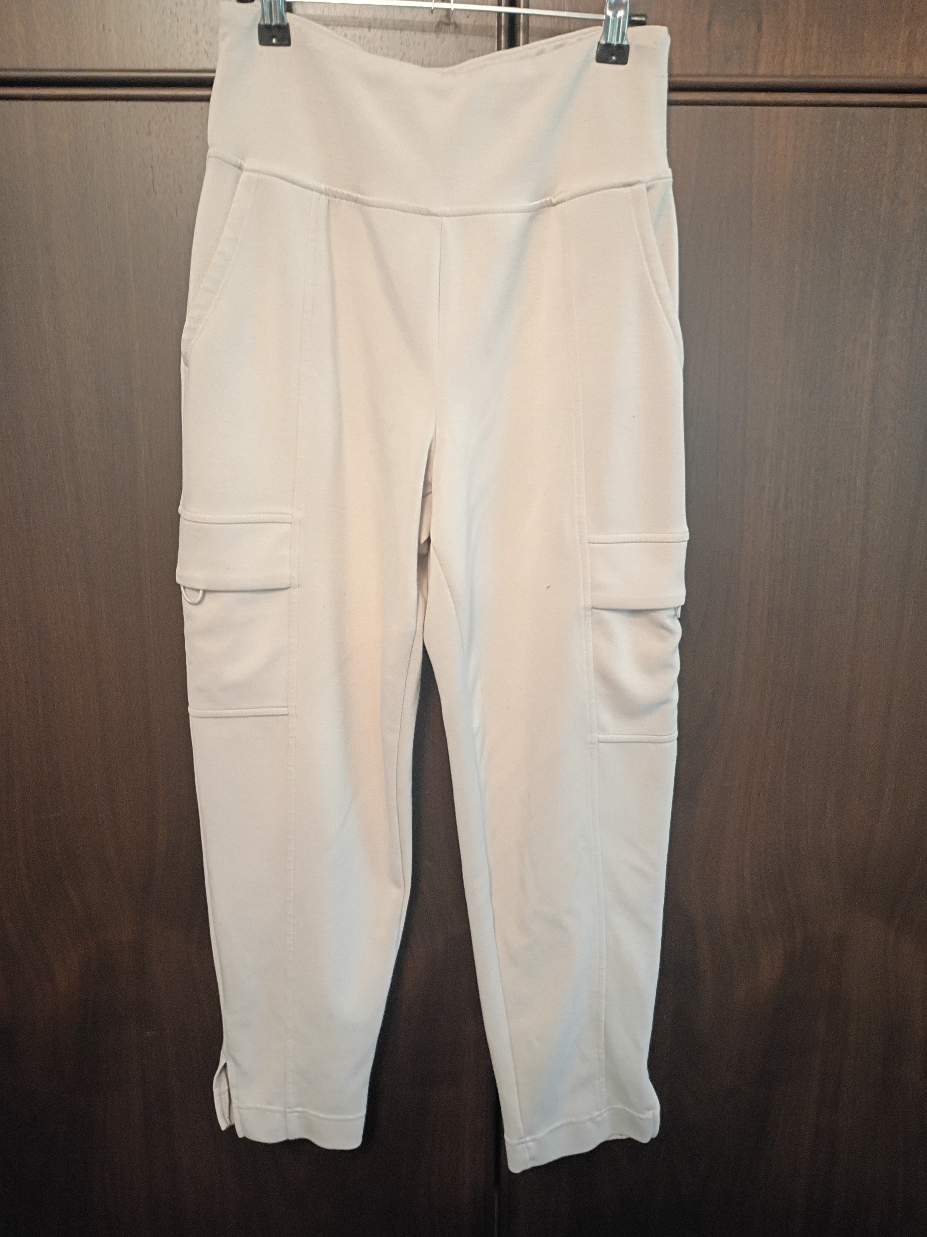 Sage Cream High-Waist Cargo Joggers